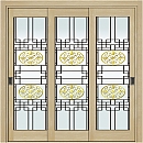 목단조투톤페어유리 3연동도어 GDT-315 커스텀